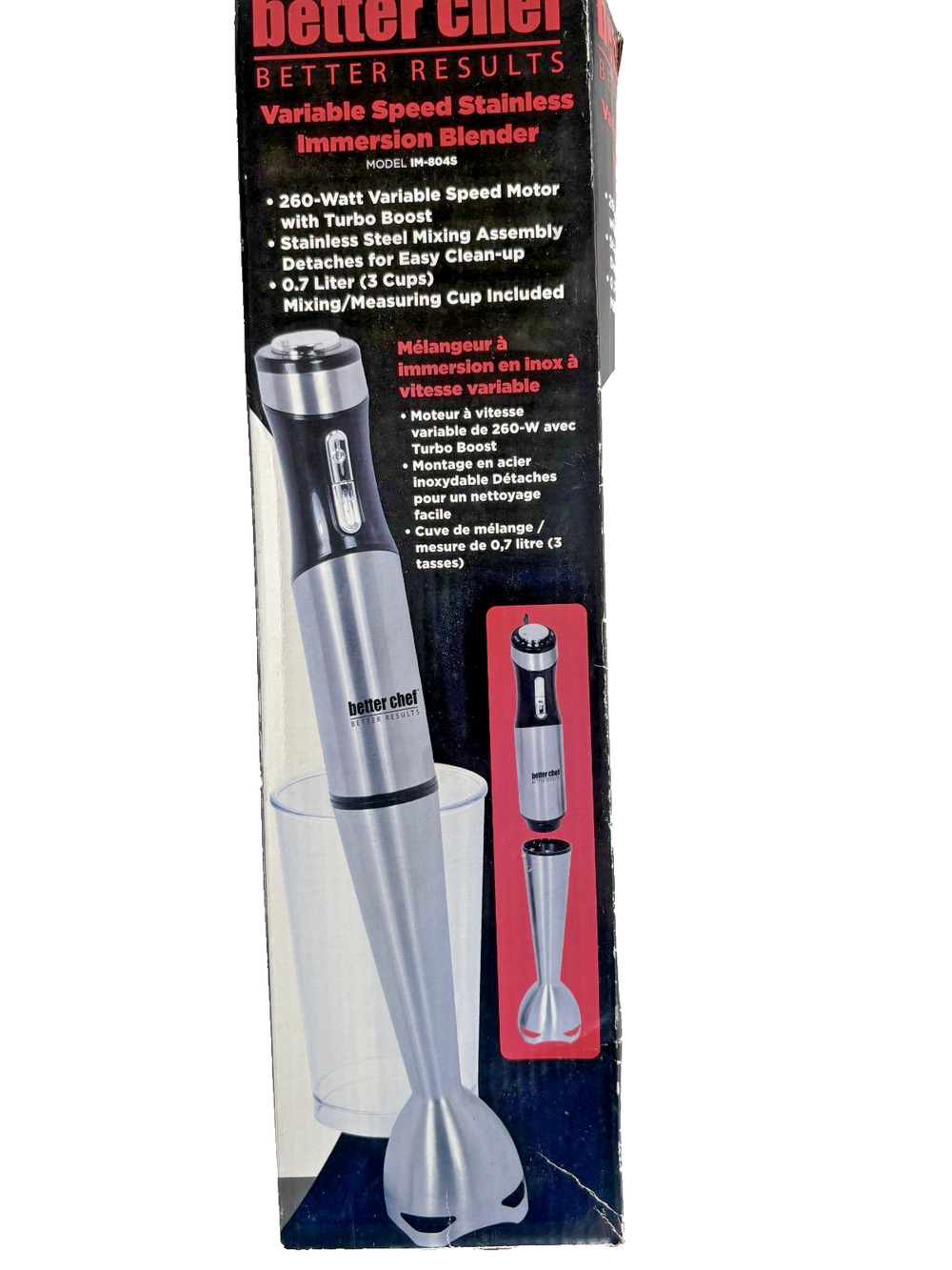 Better Chef 260W Variable Speed Stainless Steel Immersion Blender